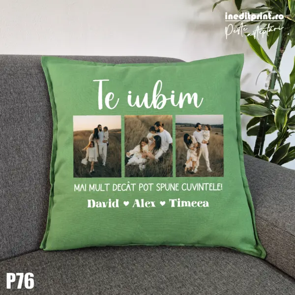 Perna Personalizata cu poze si mesaj - P76 Verde