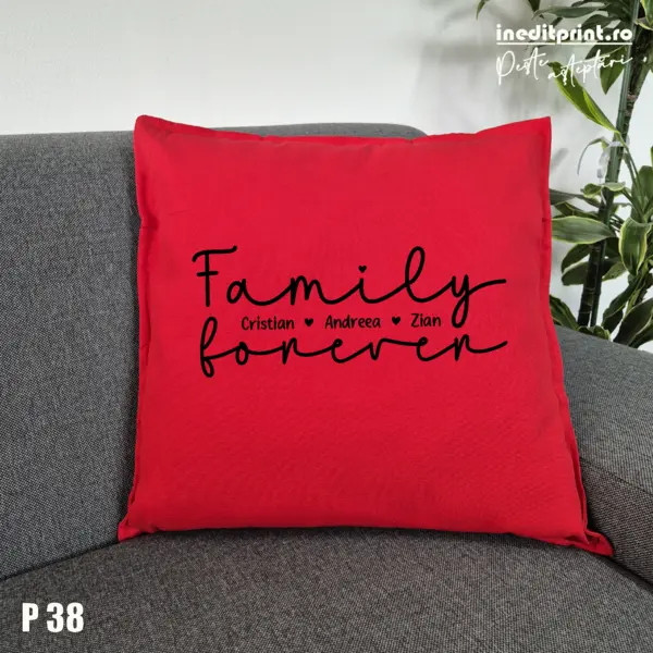 Perna Personalizata Family Forever P38 Rosu