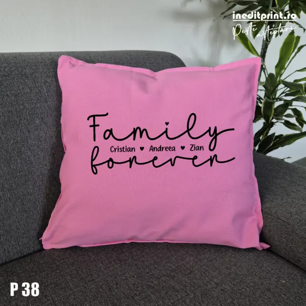 Perna Personalizata Family Forever P38 Roz