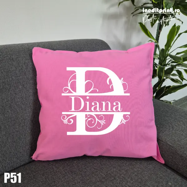 Perna Personalizata Initala si Nume - P51 Roz