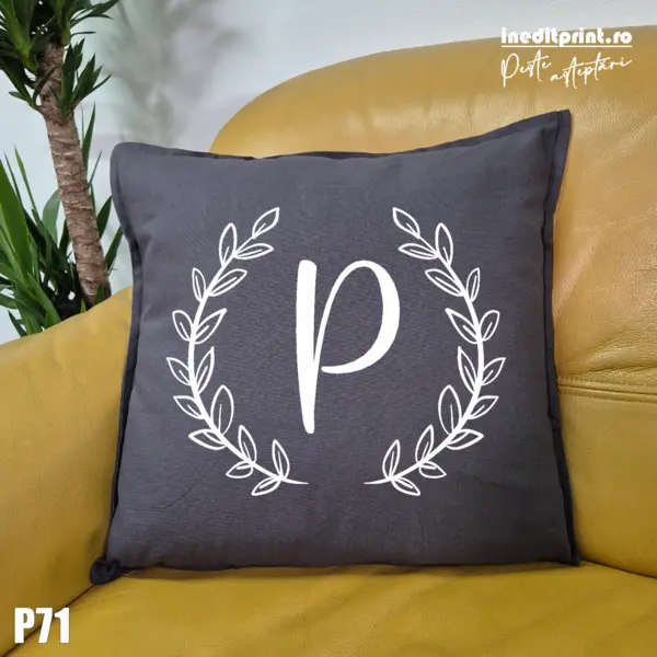 Perna Personalizata Initiala - P71 Gri
