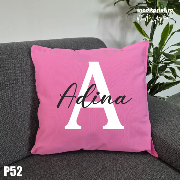 Perna Personalizata Nume si Initiala - P52 Roz