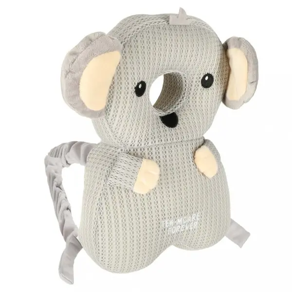 Pernuta de protectie spate si cap pentru copii, Ikonka, in forma de rucsacel cu bretele reglabile, dimensiune 31 x 21 x 8 cm, model Grey Koala