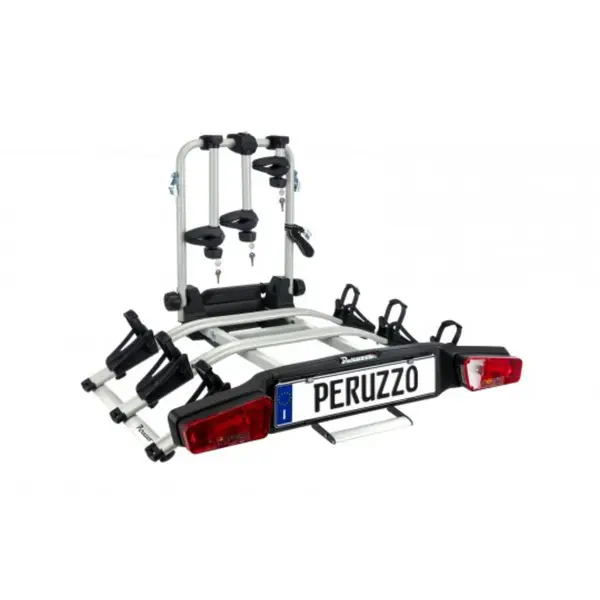 Peruzzo Suport pentru 3 biciclete electrice, Peruzzo Zephyr 713/3E, cu prindere pe carligul de remorcare, Gri