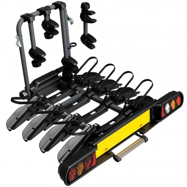 Peruzzo Suport pentru 4 biciclete, Peruzzo Pure Instinct 708/4, cu prindere pe carligul de remorcare, Negru