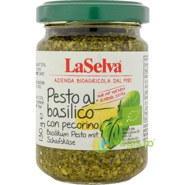 Pesto cu Busuioc si Branza de Oaie Ecologic/Bio 130g