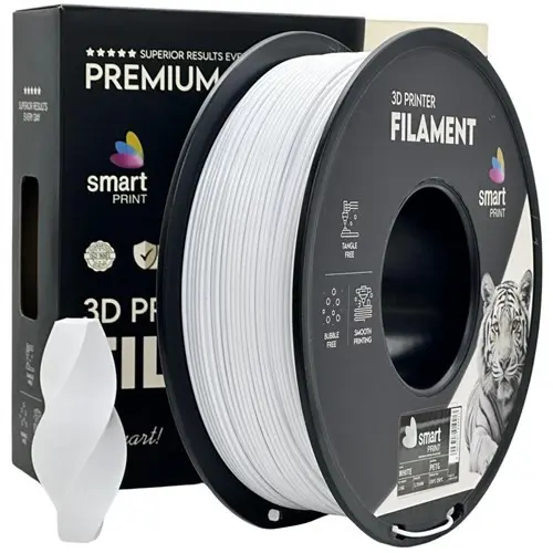 PETG alb | Smart Print Diametru: 1,75 mm (toleranță: 0,03 mm) Greutate: 1 kg