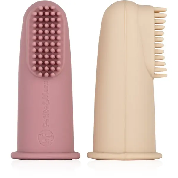 Petite&Mars Take&Match 0m+ periuta de dinti pentru deget pentru copii cu sac Rose&Sand 2 buc