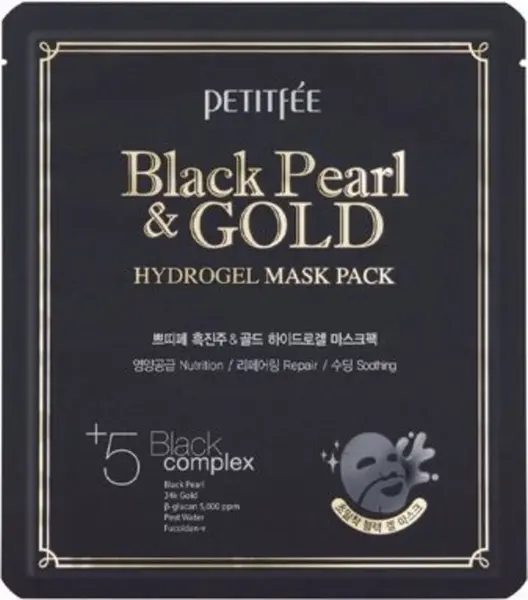 Petitfee & Koelf Mască cu hidrogel Black Pearl & Gold, 32 g