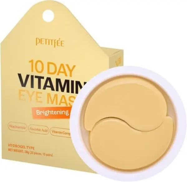 Petitfee & Koelf Patch pentru ochi strălucitori, cu niacinamidă și glutation, 10 x 2 buc