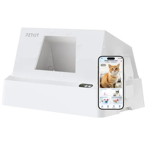 PETKIT Litiera inteligenta PETKIT PUROBOT CRYSTAL DUO cu autocuratare si capac cu intrare frontala - UE, Alba