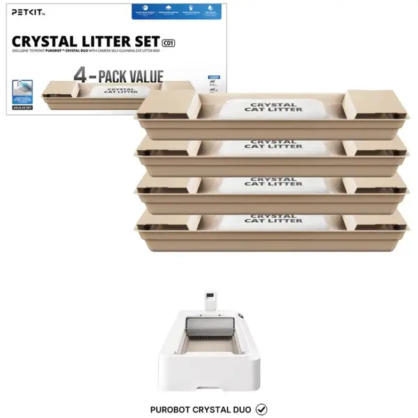 PETKIT Set de asternut Crystal Litter pentru Purobot Crystal Duo, 4 buc