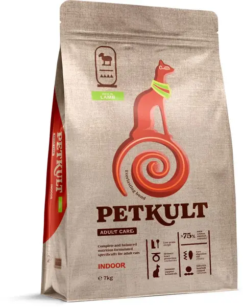 PETKULT Adult Care INDOOR pentru pisici, conţinut ridicat de Miel