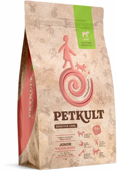 PETKULT Sensitive JUNIOR medium, talie medie, Miel şi orez