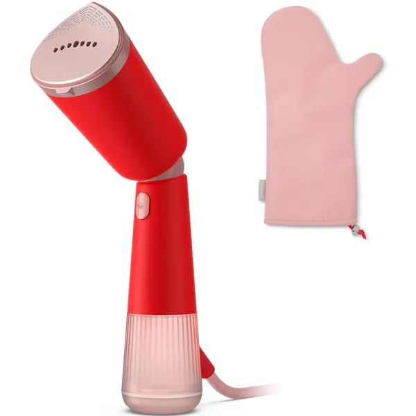 Philips Aparat de calcat vertical portabil Philips STH5020/40 Seria 5000, 1300W, debit de abur 24 g/min, rezervor de apa 120 ml, talpa metalica, cap reglabil pentru calcare verticala si orizontala, saculet dezozitare/ manusa (2in1), Coral