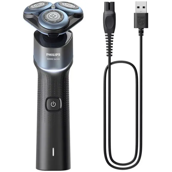 Philips Aparat de ras electric, Philips Shaver 5000X, Seria X5006/00, uscat si umed, autonomie 50 minute, Negru/Albastru