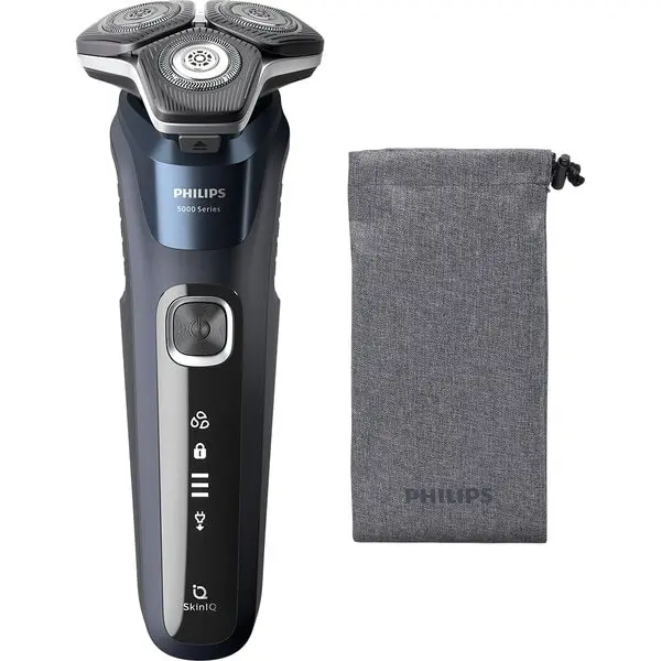 Philips Aparat de ras Philips Shaver Series 5 S5885/10, acumulator, autonomie 60 min, SkinIQ, negru