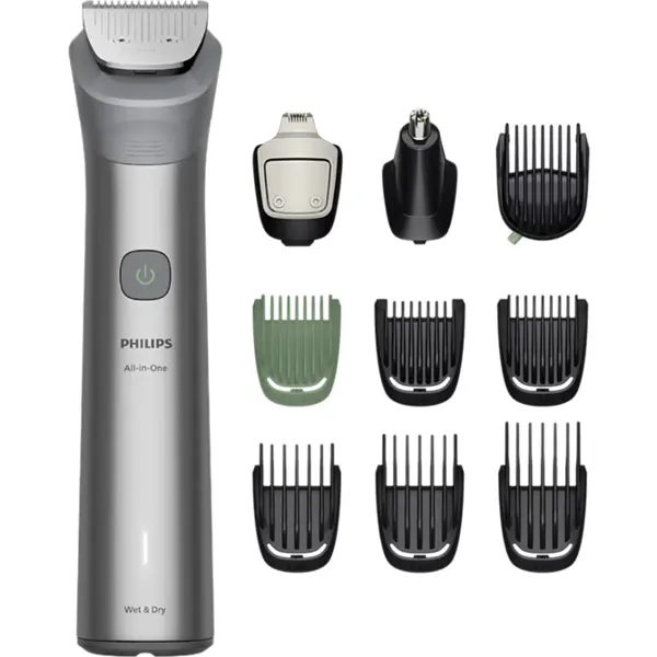 Philips Aparat de tuns barba si parul Philips 5000 Series MG5921/15, Autonomie 120 min, 100% rezistent la apa, 0,5-16 mm, Gri