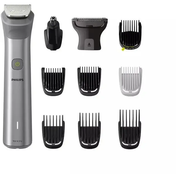 Philips Aparat de tuns multifunctional 11 in 1 Philips Multigroom Series 5000 MG5930/15, acumulator, autonomie 120 min, Gri antracit