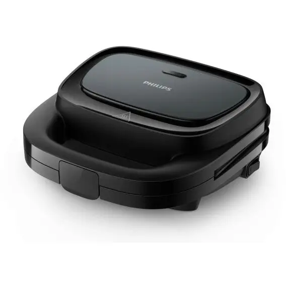 Philips Aparat pentru vafe Philips HD2332/90 Seria 3000, 750W, plite neaderente,comutator pornit/oprit, lumini indicatoare, sistem de blocare rapida, Negru