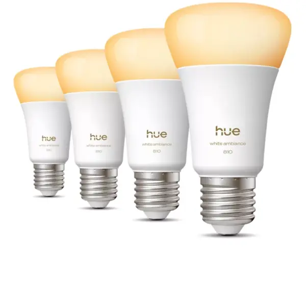 Philips Becuri inteligente Philips Hue A60 E27, alb, set 4 bucati