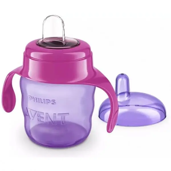 Philips Cana Philips Avent SCF551/03 cu tetina de formare, 200ml, 6 luni +, Roz