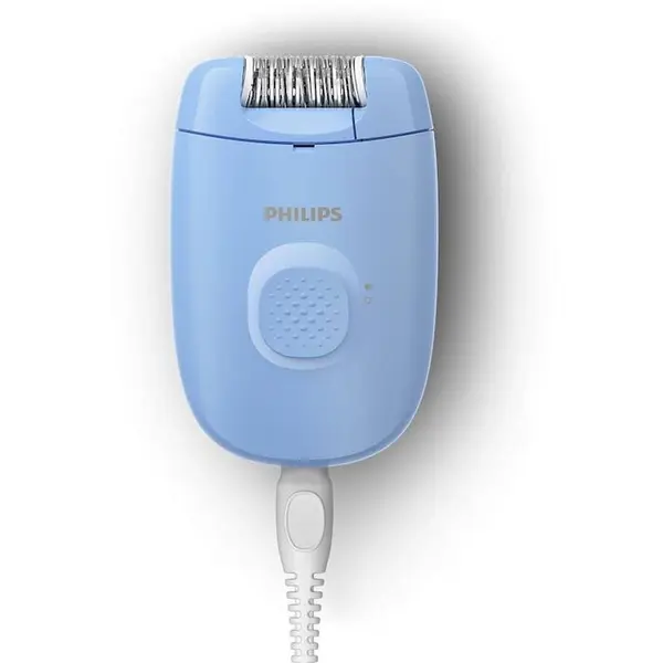 Philips Epilator compact cu fir, Philips Seria 2000 BRE228/00, 1 Setare de Viteza, Cap de Epilare Lavabil, Albastru