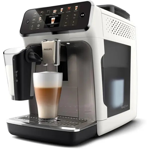 Philips Espressor automat Philips LatteGo 5500 EP5545/70, 1500 W, Rezervor 1.8 l, 15 bar, Rezervor lapte 0.26 l, Rasnita incorporata, Ecran TFT, Alb
