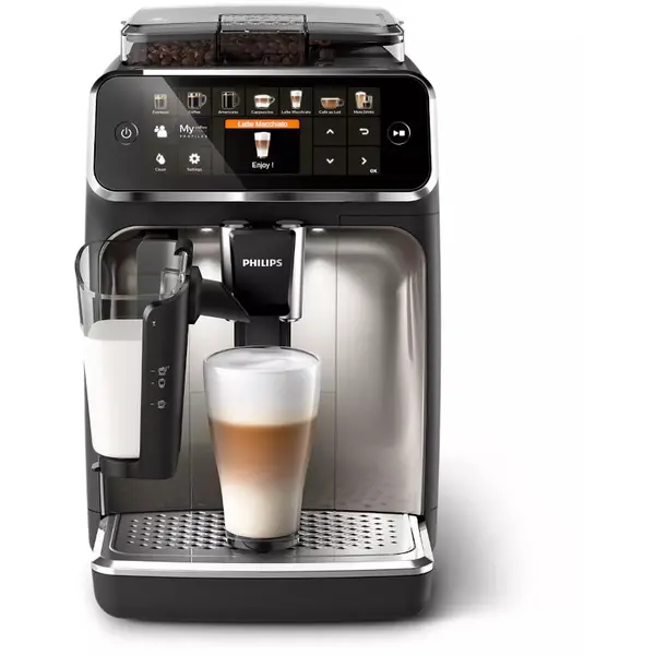 Philips Espressor de cafea automat PHILIPS Series 5400 EP5447/90, spumator de lapte LatteGo, insertie de macinare in 12 trepte, afisaj intuitiv, negru