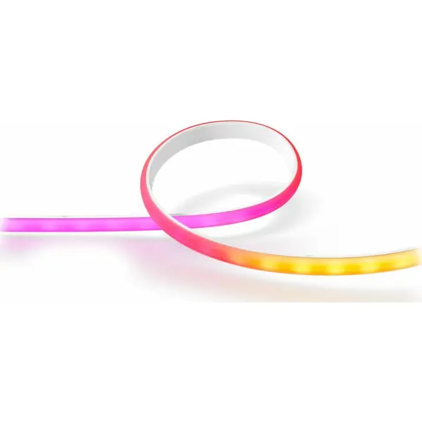Philips Extensie banda LED RGB inteligenta, Philips Hue Gradient Lightstrip, 12.3W, 900 lm, lumina alba si colorata, IP20, Silicon, 100 cm