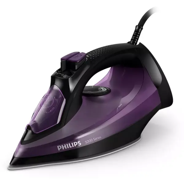Philips Fier de calcat cu abur Philips DST5030/80, talpa SteamGlidePlus, abur continuu 45 g/min, 2400 W, Violet inchis