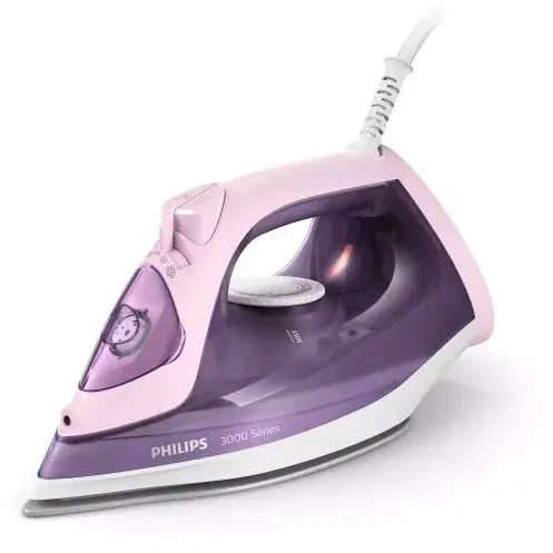 Philips Fier de calcat cu aburi Philips DST3020/30, 2200W, Talpa ceramica, Sistem antipicurare, Alb-Mov