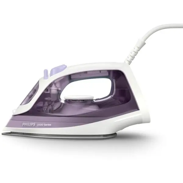 Philips Fier de calcat Philips DST2020/30 Seria 2000, 2000W (240V), debit de abur 25g/min si jet de abur 110g/min, 4 setari de abur, talpa ceramica, sistem anti-picurare, Calc Clean, capacitate rezervor 250ml, Violet