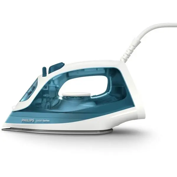 Philips Fier de calcat Philips DST2020/90 Seria 2000, 2000W (240V), debit de abur 25g/min si jet de abur 110g/min, 4 setari de abur, talpa ceramica, sistem anti-picurare, Calc Clean, capacitate rezervor 250ml, Albastru inchis
