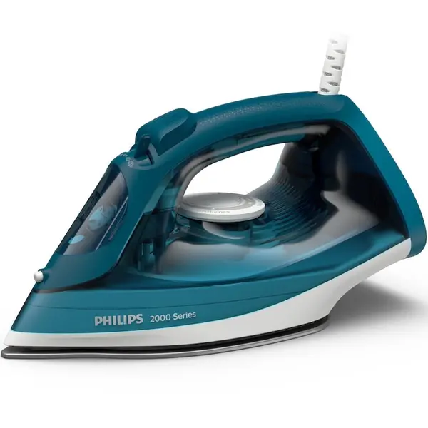 Philips Fier de calcat Philips DST2030/90 Seria 2000, 2000W (240V), talpa ceramica, debit de abur 25g/min, jet de abur 130gmin, sistem anti-picurare, Calc Clean, rezervor 250ml, oprire automata, Albastru