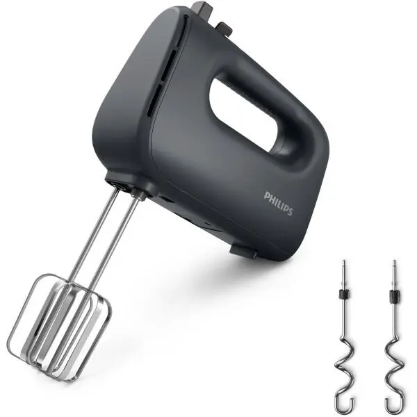 Philips Mixer de mana Philips Seria 5000 HR3739/00, 400 W, Buton rotativ, 1150 RPM, Negru