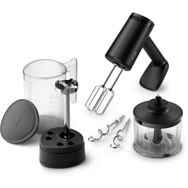 Philips Mixer de mana Philips Seria 5000 HR3781/20, 1l, 500W, 5 trepte viteza, Negru