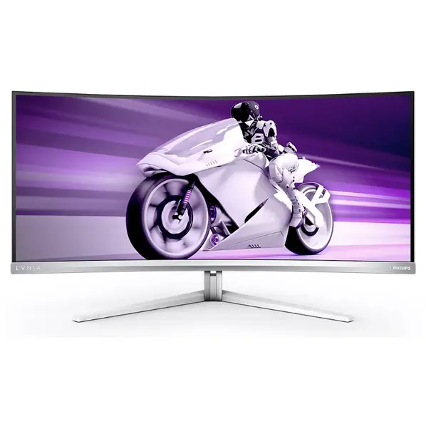 Philips Monitor Gaming QD OLED Philips Evnia 34 34M2C8600, UWQHD (3440 x 1440), HDMI, DisplayPort, AMD FreeSync, Ecran Curbat, RGB, Boxe, 175 Hz, 0.1 ms, Alb