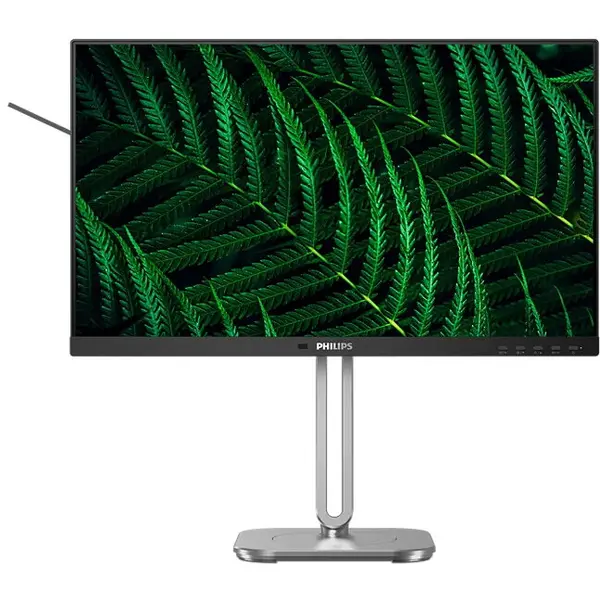Philips Monitor IPS LED Philips 23.8 24B2G5200/00, Full HD (1920 x 1080), VGA, HDMI, DisplayPort, Boxe, Pivot, 100 Hz, 4 ms, Negru/Argintiu