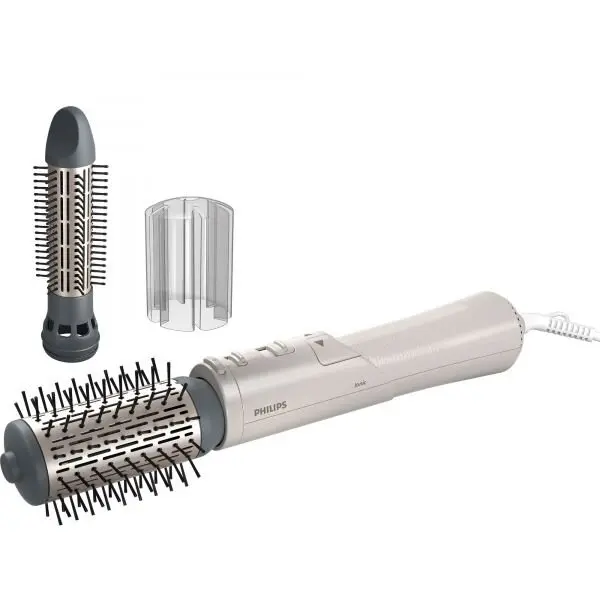 Philips Perie rotativa cu aer cald Philips Seria 7000 BHA710/00, 1000W, ingrijire cu ioni, 2 accesorii, setare temperatura de ingrijire si aer rece, peri naturali, invelis ceramic din turmalina, Alb/crem