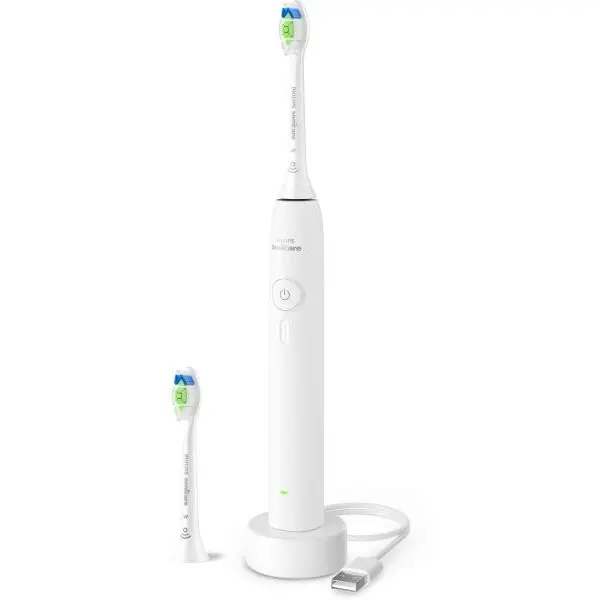 Philips Periuta de dinti electrica Philips Sonicare 3100 HX4032/21, Senzor presiune, 1 mod, 3 intensitati, Fluid Action, BrushPacer, SmartTimer, autonomie 14 zile, Alb