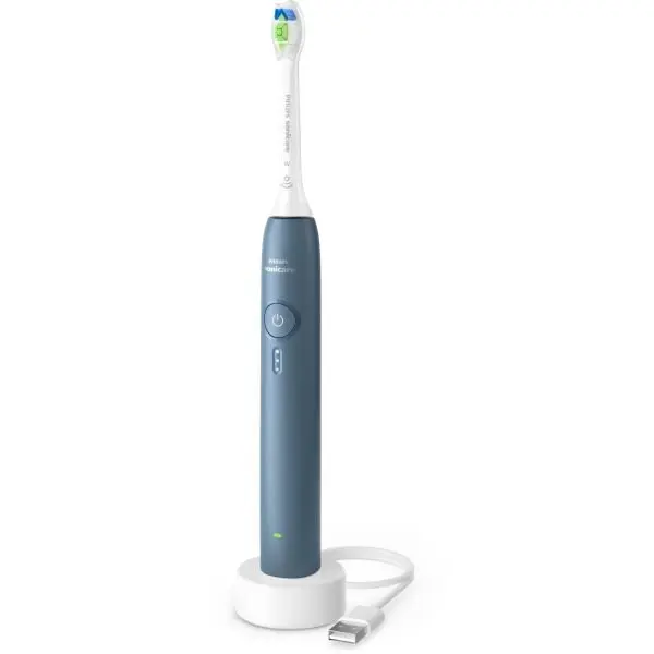Philips Periuta de dinti electrica Philips Sonicare 3100 HX4031/24, Senzor presiune, 1 mod, 3 intensitati, Fluid Action, BrushPacer, SmartTimer, autonomie 14 zile, Albastru marin