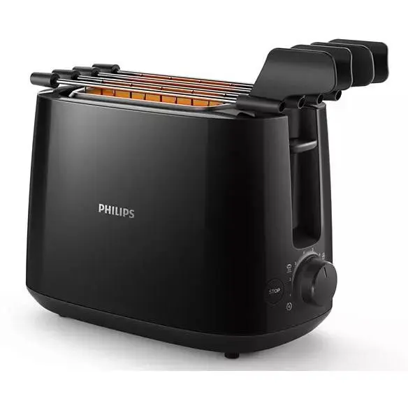 Philips Prajitor de paine Philips Daily Collection HD2583/90, 650 W, 2 felii, 8 nivelui de putere, Negru