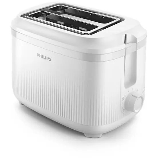 Philips Prajitor de paine Philips seria 3000 HD2511/00, 8 setari de rumenire, Functie de incalzire, Oprire automata, Tava de firimituri, Alb