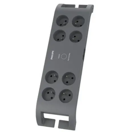 Philips Prelungitor Philips , 8 prize , 2 m , Negru