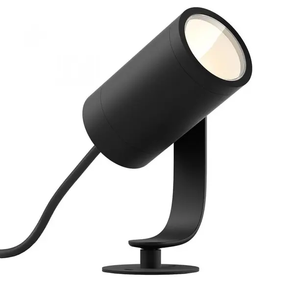 Philips Proiector LED RGB exterior Philips HUE Lily, unitate de baza, 8W, 640 lm, IP65, aluminiu, lumina ambientala alba si color