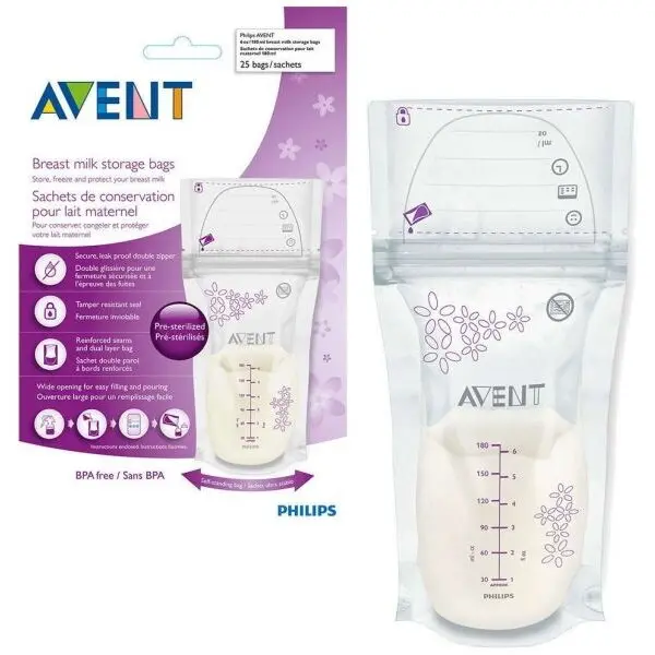 Philips Pungi de pastrare a laptelui matern Philips AVENT SCF603/25, 25 buc