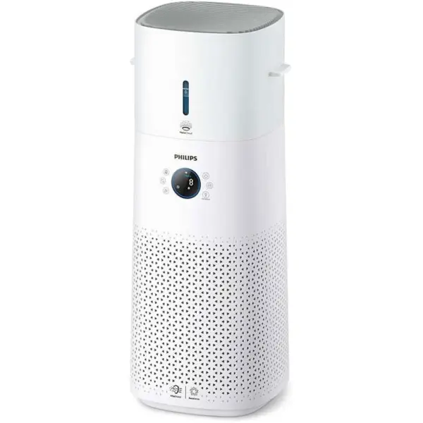 Philips Purificator de aer combinat, Philips AC3737/10 Series 3000, purificare si umidificare a aerului, tehnologie HEPA, Alb