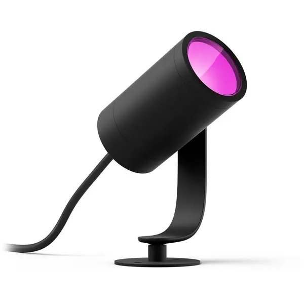 Philips Spot LED RGB exterior Philips HUE Lily, prelungire unitate baza, 8W, 640 lm, IP65, aluminiu, lumina ambientala alba si color, clasa energetica G