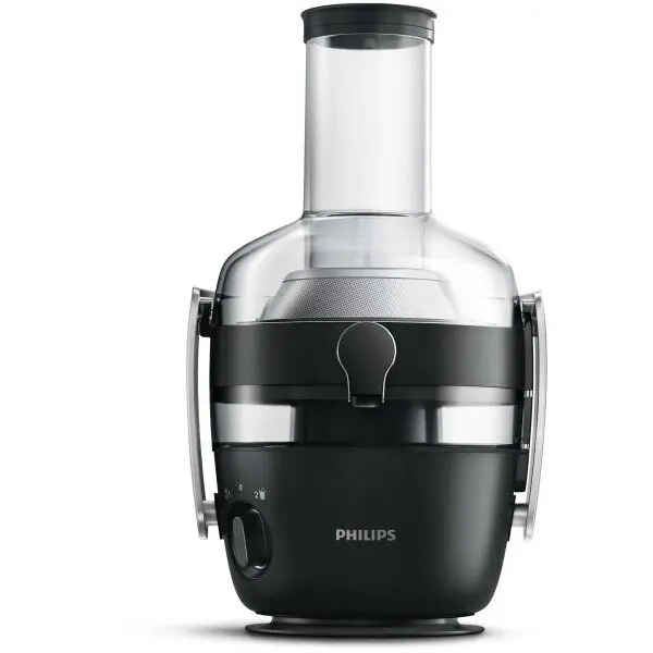 Philips Storcator de fructe si legume Philips Avance Collection HR1919/70, 1000 W, Recipient suc 1 l, Recipient pulpa 2.1 l, 2 Viteze Fiberboost, Tub de alimentare XXL 80mm, Negru